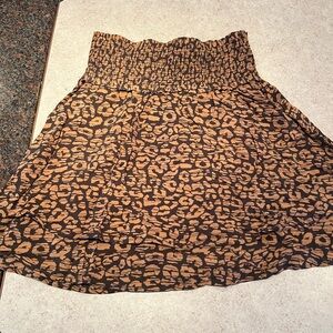 Rails Tan and Brown Leopard Print A-Line Skirt